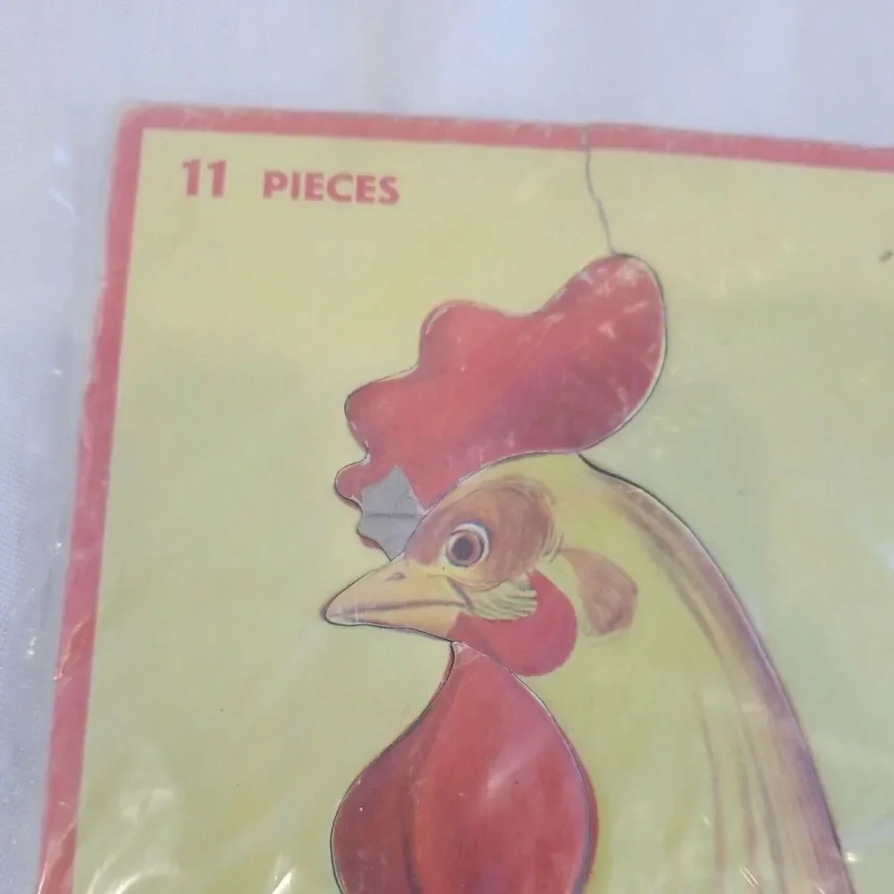 Vintage Milton Bradley Rooster Tray Puzzle Children 1995